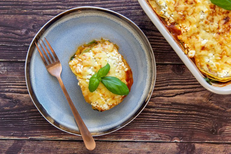 Groentelasagne met pompoen lasagnebladen