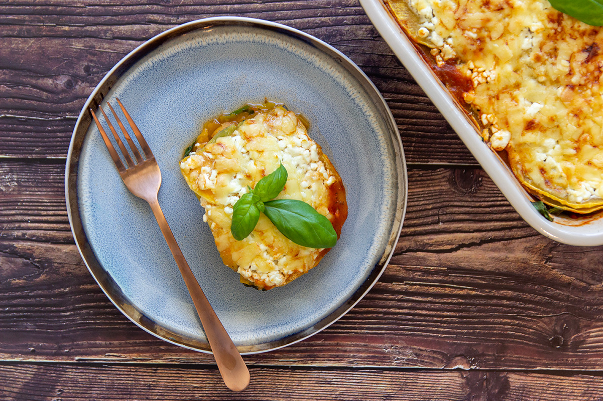 Groentelasagne met pompoen lasagnebladen