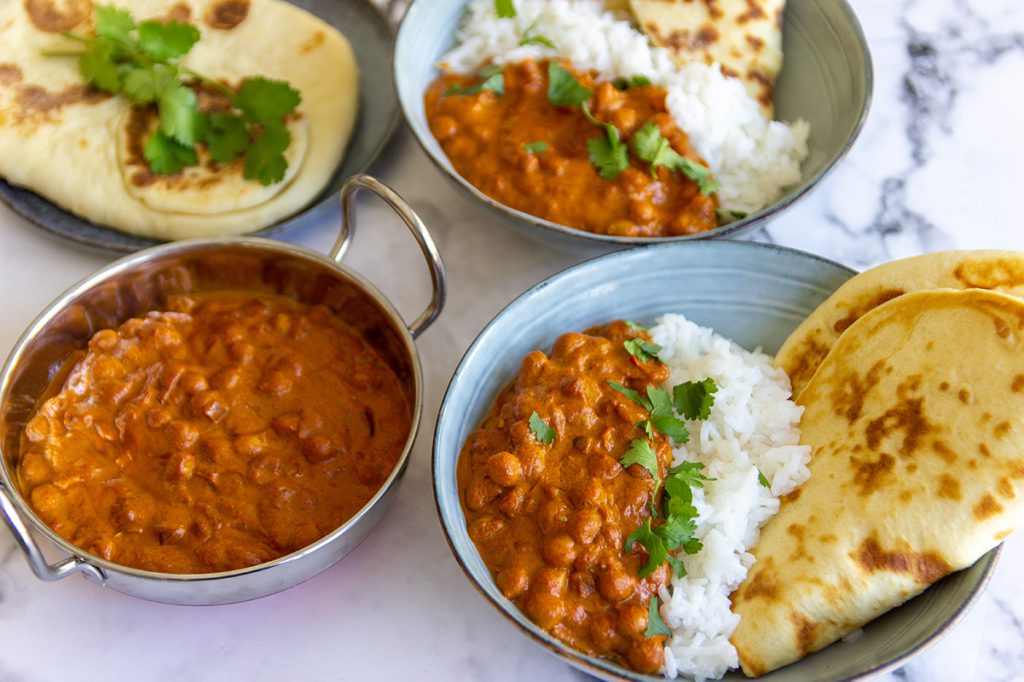 Romige curry met kikkererwten